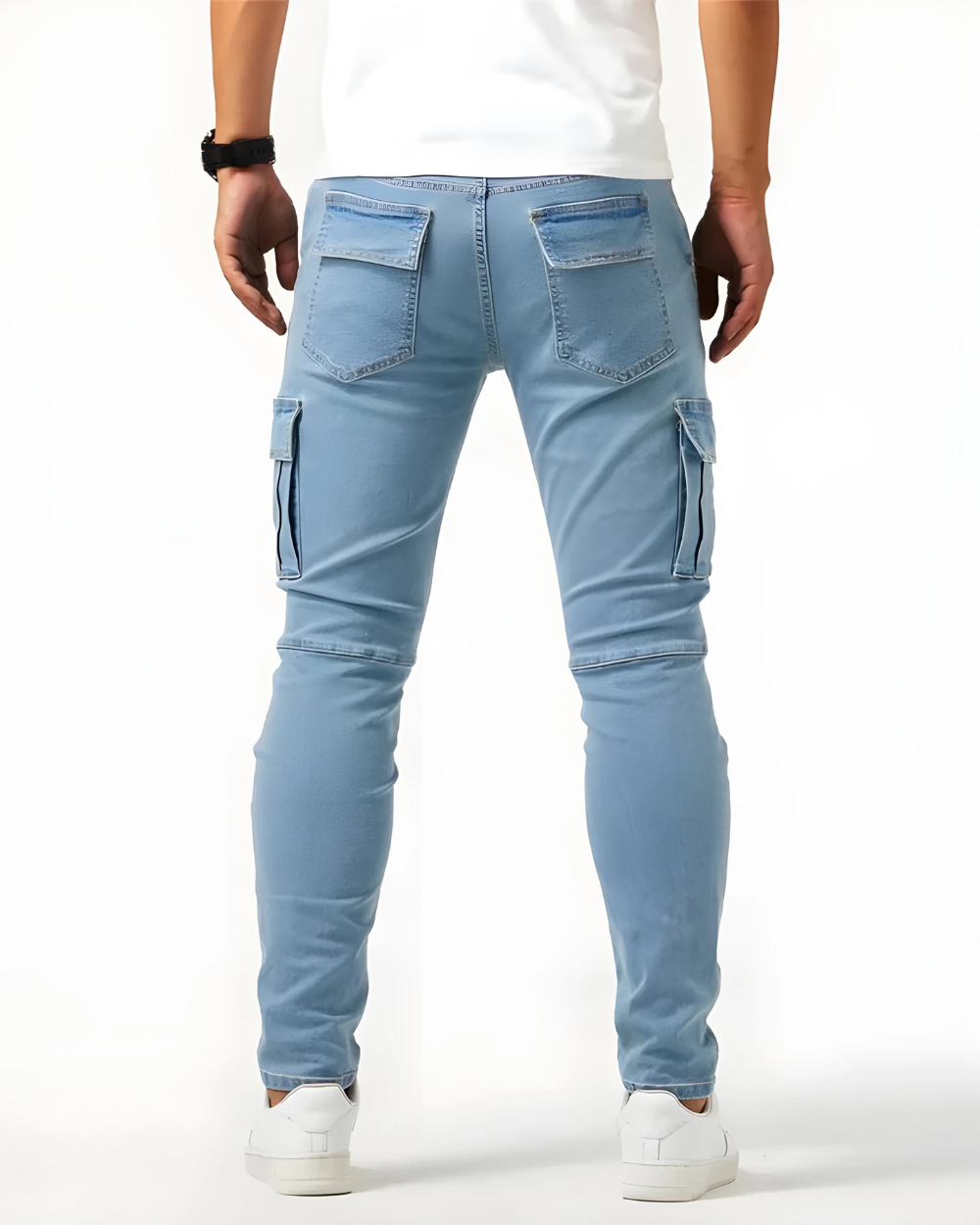 Sergio - Pantalón Cargo Marino Elástico