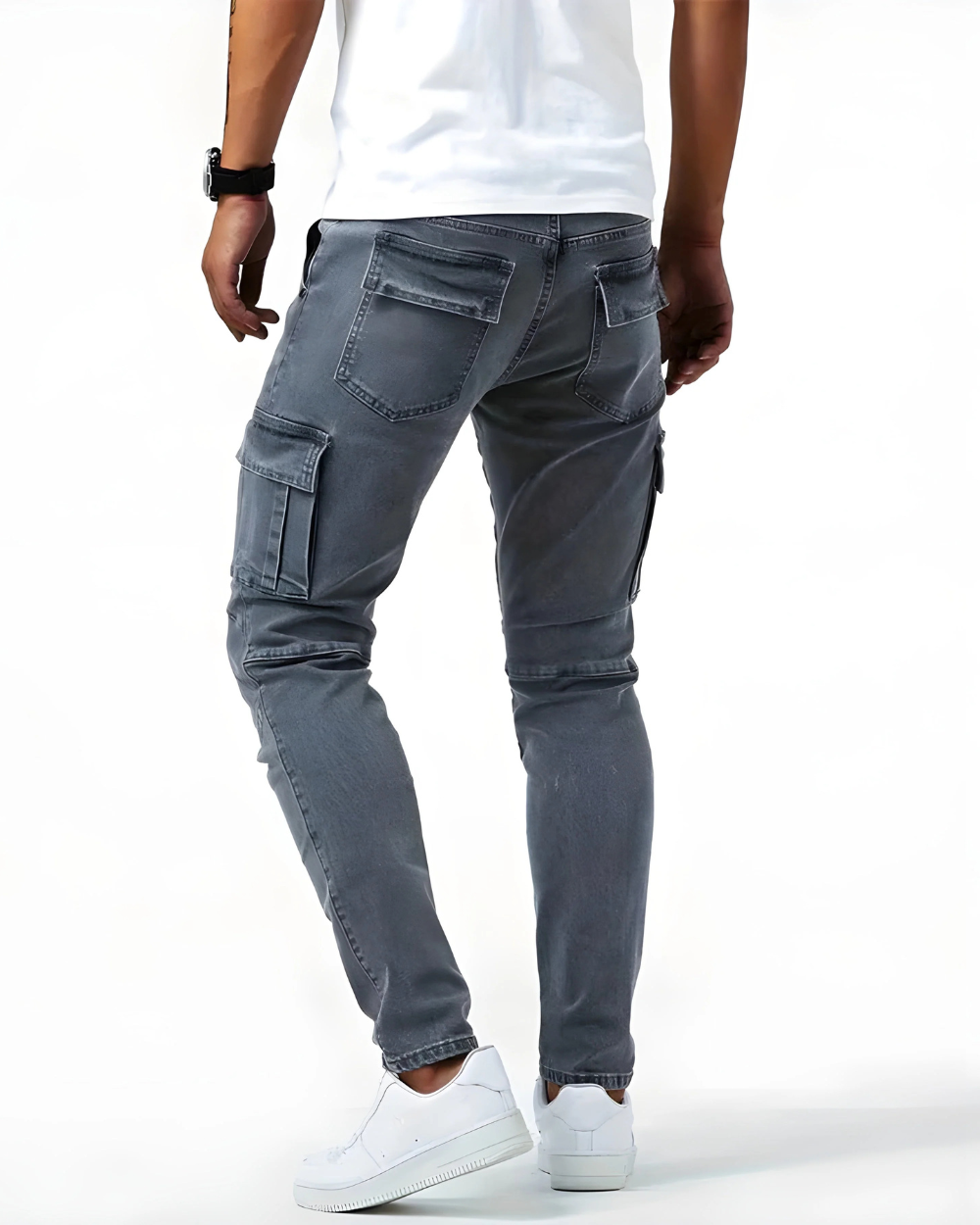 Sergio - Pantalón Cargo Marino Elástico