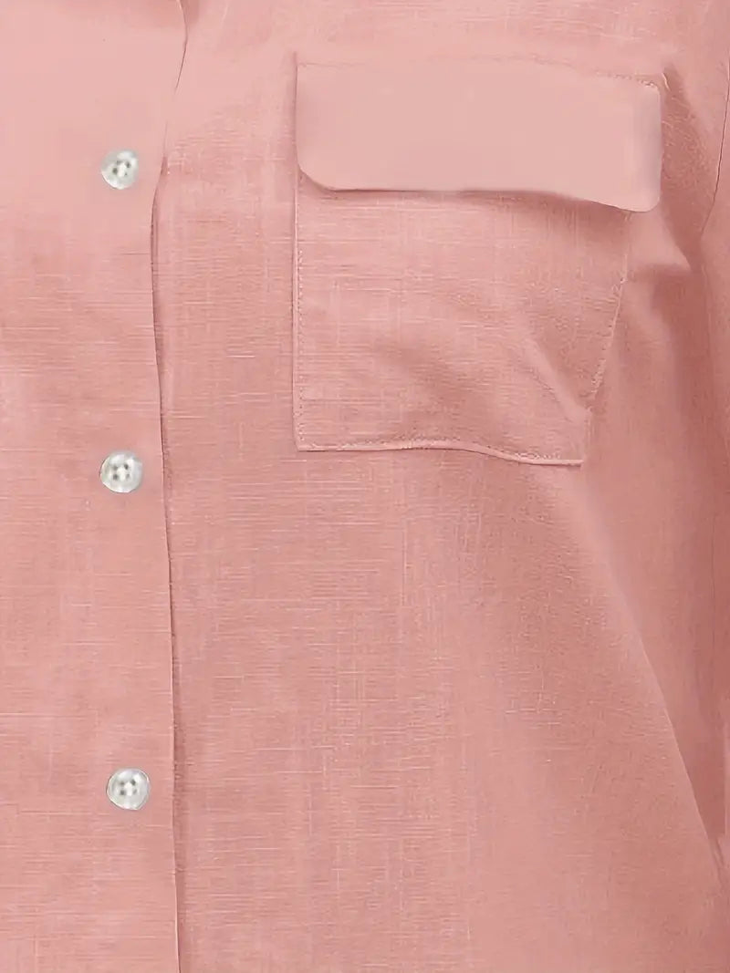 Elena -  Camisa de algodón con bolsillos delanteros