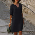 Adela -  Vestido cómodo con cuello en V