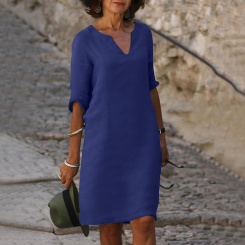 Adela -  Vestido cómodo con cuello en V