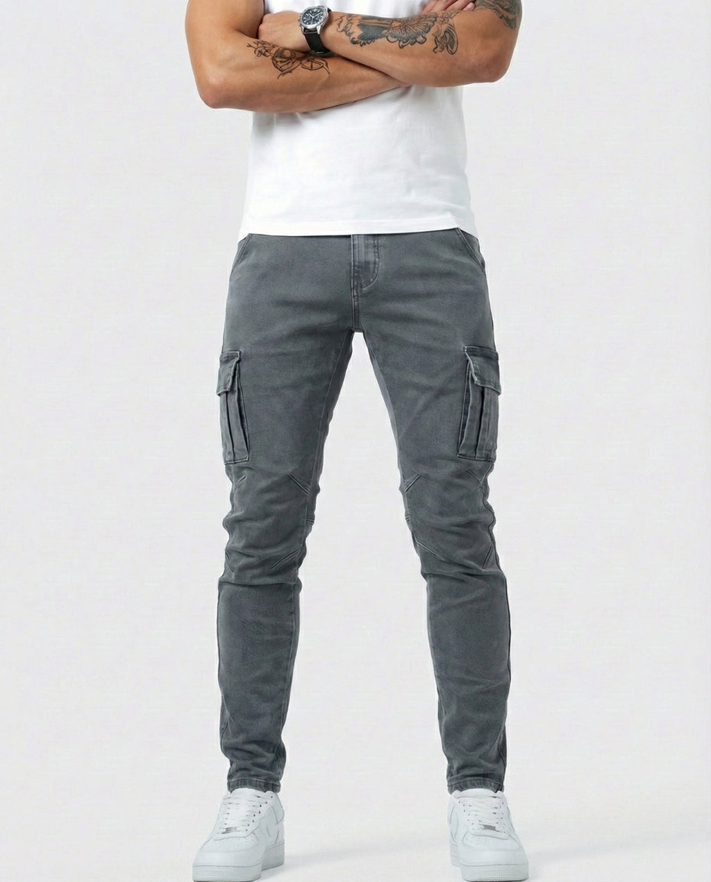 Sergio - Pantalón Cargo Marino Elástico