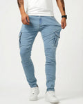Sergio - Pantalón Cargo Marino Elástico